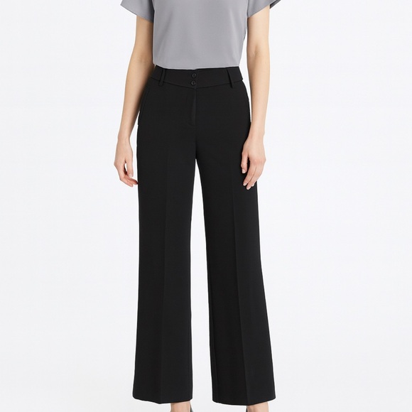 LOFT Black Wide-Leg Women's Pants - Picture 1 of 8